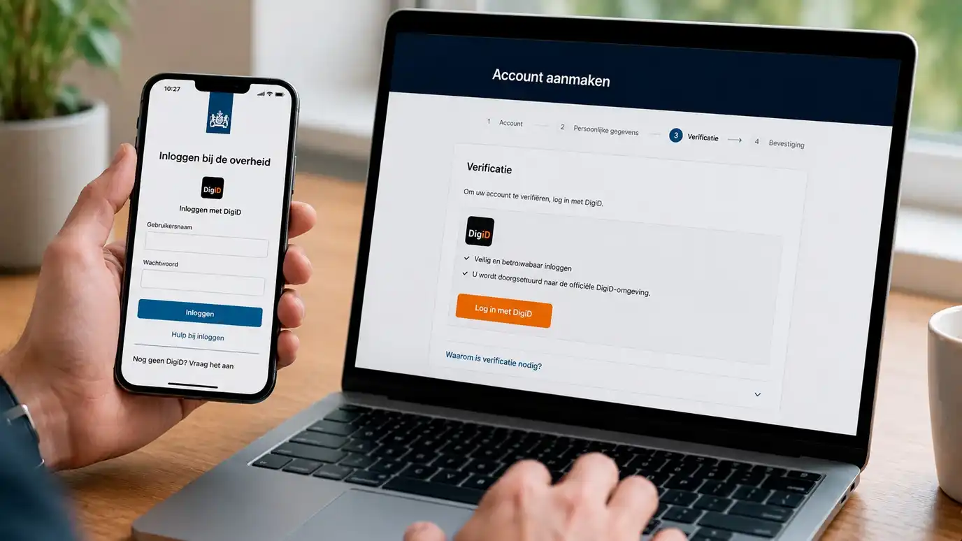 DigiD-stap tijdens onboarding via mobiele app