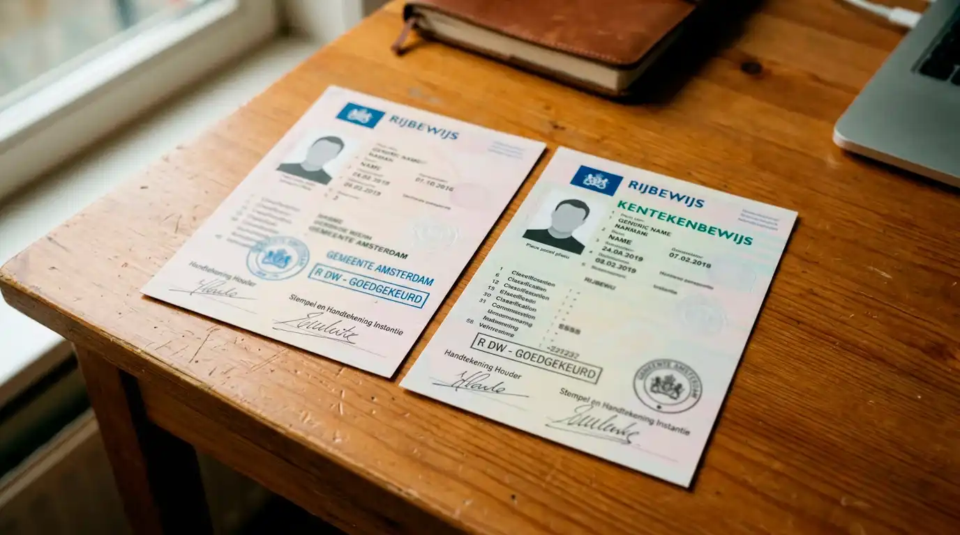 Twee licentiedocumenten naast elkaar op een bureau die een vergelijking tussen Curaçao- en KSA-vergunningen symboliseren