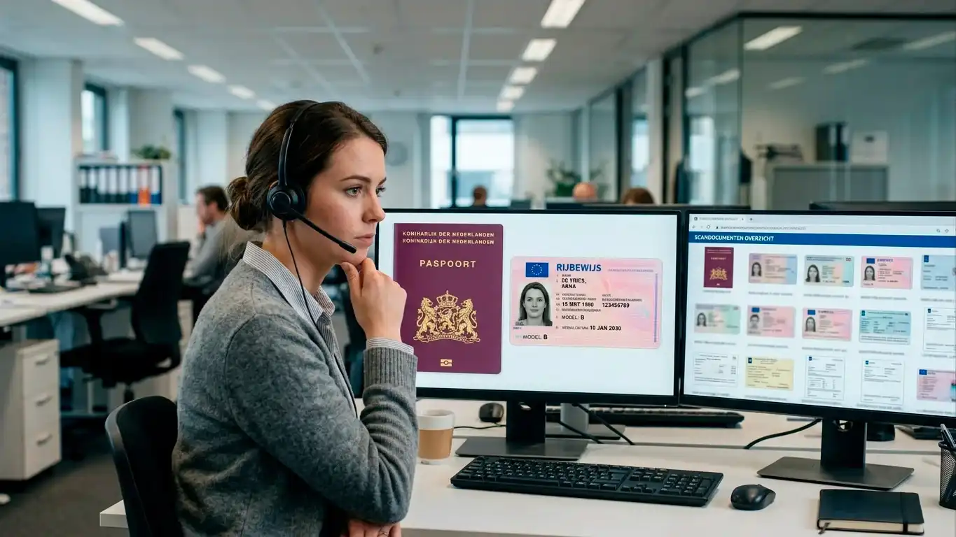 Verificatie-medewerker beoordeelt KYC-dossier