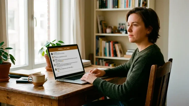 Live chat-venster van Voltslot klantenservice op een laptopscherm met een typende ondersteuningsagent