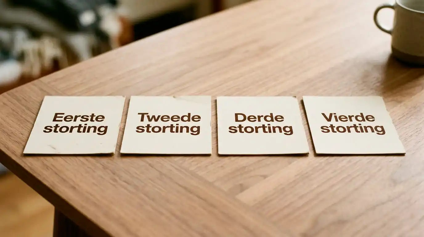 Structuur van het Voltslot-welkomstpakket over vier stortingen
