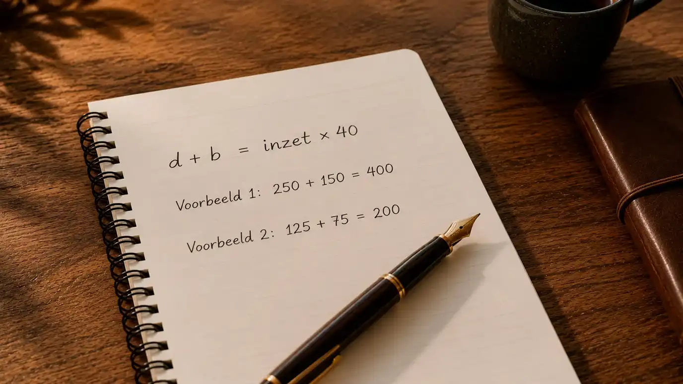Rekenvoorbeeld van wagering 40x op storting plus bonus bij Voltslot